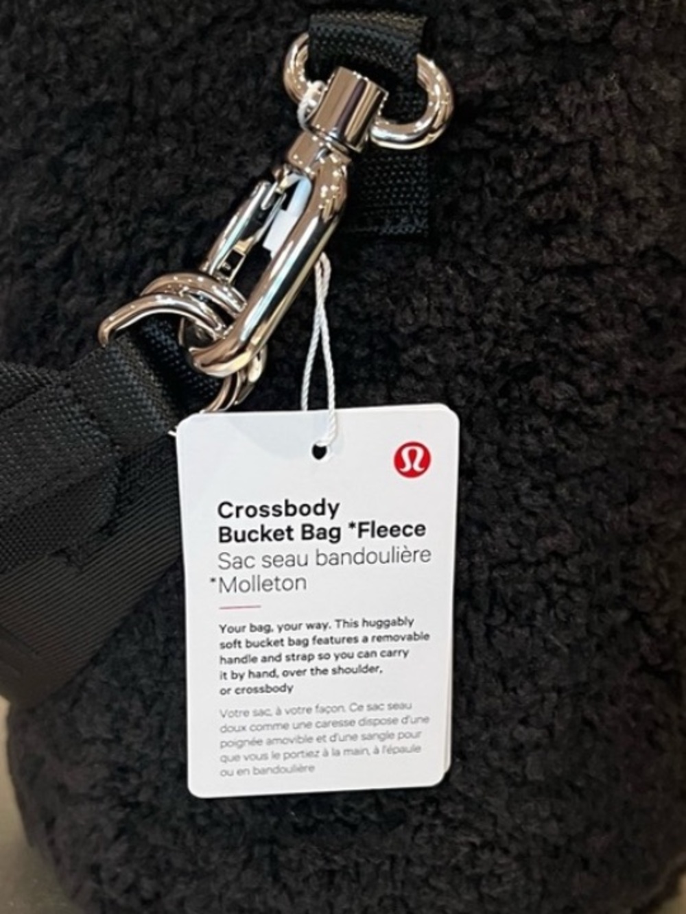 Lululemon Crossbody Bucket Bag Fleece Black NWT - Picture 11 of 11
